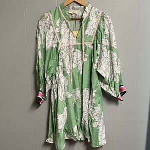 Entro Green and White Floral Dress